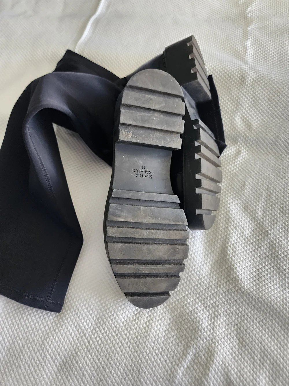 Zara Black Over-the-Knee Flat Boots